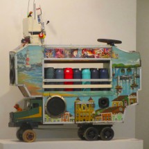 Coffee trolley with music in the Museu Afro-Brazil